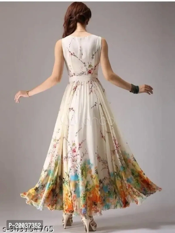 Women Stylish Georgette A-Line GownSize: XSSMLXL2XL3XL Color:  Multicoloured Fabric:  Georgette Pack Of:  Single Type:  Stitched Style:  Printed Design Type:  Indo-western Occasion:  CasualWithin 3-5 business days However, to find out an actual date of delivery, please enter your pin code.PRESENTING BY H P FAB LATTEST WESTER WEAR PRODUCT OF SHAHI GOWN - M