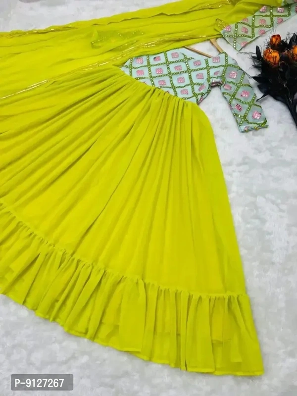 green gown with dupattaSize: MLXL2XLWithin 6-8 business days However, to find out an actual date of delivery, please enter your pin code.GOWN FABRICS* : FOX GORGETTE WITH EMBROIDERY MIRROR PEPAR WORK FULL STITCHED *#GOWN INER* : MICRO * #GOWN LANGTH. * 58+ INCH * #GOWN SIZE* :-M,L,XL,XXL *#GOWN FLIR* :- 8 MTR RUFFLES *( FULLY STITCHED )* #128087;*DUPATTA*#128087; *#DUPATTA FABRICS* - M