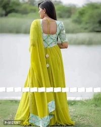 green gown with dupattaSize: MLXL2XLWithin 6-8 business days However, to find out an actual date of delivery, please enter your pin code.GOWN FABRICS* : FOX GORGETTE WITH EMBROIDERY MIRROR PEPAR WORK FULL STITCHED *#GOWN INER* : MICRO * #GOWN LANGTH. * 58+ INCH * #GOWN SIZE* :-M,L,XL,XXL *#GOWN FLIR* :- 8 MTR RUFFLES *( FULLY STITCHED )* #128087;*DUPATTA*#128087; *#DUPATTA FABRICS* - M