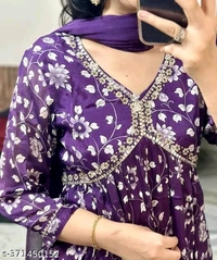 Womens Beautiful Rayon Aliya Cut Embroidered Kurti With Pant and Dupatta SetName: Womens Beautiful Rayon Aliya Cut Embroidered Kurti With Pant and Dupatta SetKurta Fabric: RayonFabric: RayonBottomwear Fabric: RayonSleeve Length: Three-Quarter SleevesPattern: PrintedSet Type: Kurta with Dupatta and BottomwearStitch Type: StitchedNet Quantity (N): Single This beautiful Embroidered ku - XL