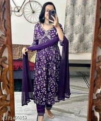 Womens Beautiful Rayon Aliya Cut Embroidered Kurti With Pant and Dupatta SetName: Womens Beautiful Rayon Aliya Cut Embroidered Kurti With Pant and Dupatta SetKurta Fabric: RayonFabric: RayonBottomwear Fabric: RayonSleeve Length: Three-Quarter SleevesPattern: PrintedSet Type: Kurta with Dupatta and BottomwearStitch Type: StitchedNet Quantity (N): Single This beautiful Embroidered ku - XXXL