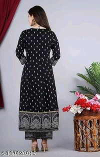 Womens Rayon Kurti With Duppata And Bottomwear 3 Pice SetName: Womens Rayon Kurti With Duppata And Bottomwear 3 Pice SetKurta Fabric: RayonFabric: RayonBottomwear Fabric: RayonSleeve Length: Three-Quarter SleevesPattern: PrintedSet Type: Kurta with Dupatta and BottomwearStitch Type: StitchedNet Quantity (N): Singleexplores the collection of beautifully designed Anarkali Kurti. Each - S