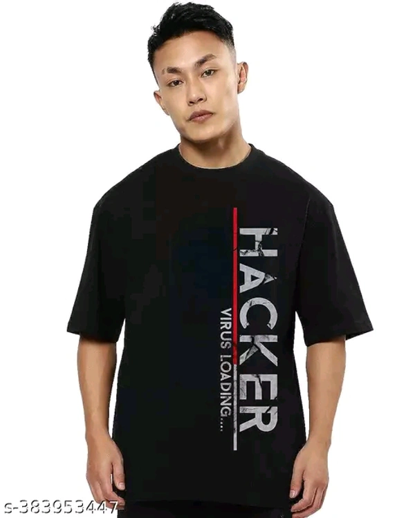 Cotton Blend Oversize T-shirt, Pack of 1Name: Cotton Blend Oversize T-shirt, Pack of 1Fabric: Cotton BlendSleeve Length: Short SleevesPattern: PrintedNet Quantity (N): 1Sizes:S (Chest Size: 40 in, Length Size: 27 in) M (Chest Size: 42 in, Length Size: 28 in) L (Chest Size: 44 in, Length Size: 29 in) XL (Chest Size: 46 in, Length Size: 30 in) Printed T-shirt for Men Half sleeves. Ov - S