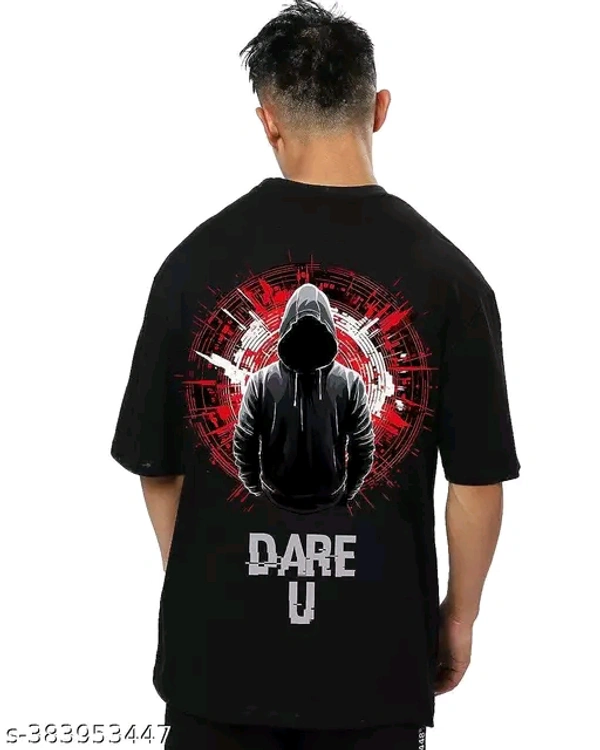 Cotton Blend Oversize T-shirt, Pack of 1Name: Cotton Blend Oversize T-shirt, Pack of 1Fabric: Cotton BlendSleeve Length: Short SleevesPattern: PrintedNet Quantity (N): 1Sizes:S (Chest Size: 40 in, Length Size: 27 in) M (Chest Size: 42 in, Length Size: 28 in) L (Chest Size: 44 in, Length Size: 29 in) XL (Chest Size: 46 in, Length Size: 30 in) Printed T-shirt for Men Half sleeves. Ov - m