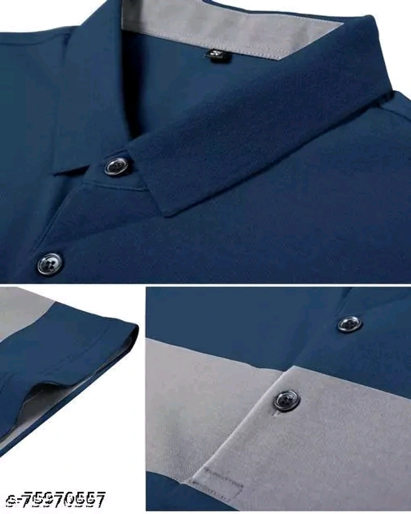 EyeBogler Horizontal Stripes Polo Blue Tshirts for menName: EyeBogler Horizontal Stripes Polo Blue Tshirts for menFabric: CottonSleeve Length: Short SleevesPattern: PrintedNet Quantity (N): 1Sizes:S (Chest Size: 18 in, Length Size: 26.5 in) M (Chest Size: 19 in, Length Size: 27 in) L (Chest Size: 20 in, Length Size: 27.5 in) XL (Chest Size: 21 in, Length Size: 28 in) Durable stitch - XL