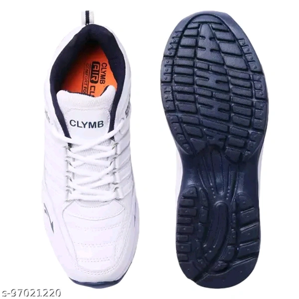 M- -White Mesh   Running/Walking/Gym Sports Shoes For MenName: M- -White Mesh   Running/Walking/Gym Sports Shoes For MenMaterial: SyntheticSole Material: EVAFastening & Back Detail: Lace-UpPattern: SolidNet Quantity (N): 1We believe in delivering Quality Par Excellence products to customers for their happy experience with us.Sizes: IND-6 (Foot Length Size: 25 cm) IND-7 (Foot Length - 7