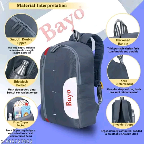 Medium Laptop Backpack Lightweight For School Collage Office Tuition and Picnic Backpack School Bag Collage Bag Backpack For Boys & Girls Men & WomenName: Medium Laptop Backpack Lightweight For School Collage Office Tuition and Picnic Backpack School Bag Collage Bag Backpack For Boys & Girls Men & WomenMaterial: PolyesterNet Quantity (N): 2This BAYO Bag is 25Liter 17 ×11 inch Light