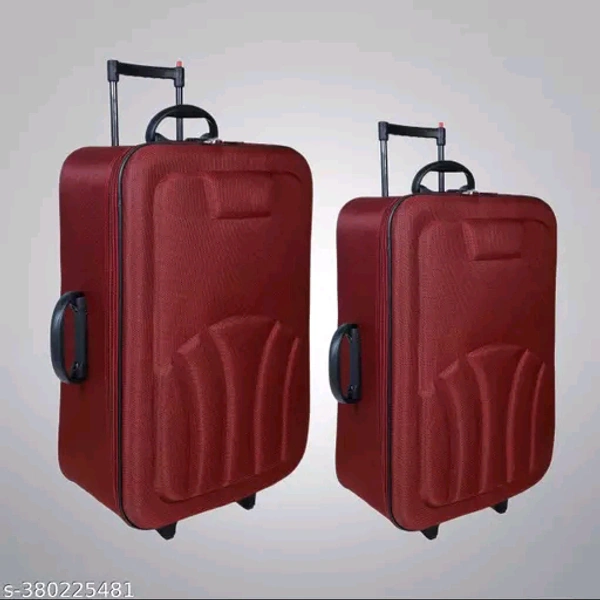 Sitara Bags Latest Men Women Fancy Modern Suitcase Trendy Hand Bags Trolly Bags with Wheels ComboName: Sitara Bags Latest Men Women Fancy Modern Suitcase Trendy Hand Bags Trolly Bags with Wheels ComboMaterial: PlasticNo. of Compartments: More than 5Product Length: 10 cmProduct Height: 10 cmProduct Breadth: 10 cmNet Quantity (N): 2A combination of polyester and nylon material provid