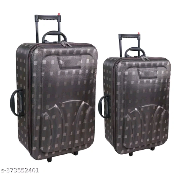 Checkout this latest Wardrobe Jewelry OrganisersProduct Name: *Sitara Bags Trolley Bag Luggage - 20" & 24" Size Set Of 2 suitcase luggage bag*Material: PlasticNo. of Compartments: More than 5Product Length: 10 cmProduct Height: 10 cmProduct Breadth: 10 cmNet Quantity (N): 2strong durable synthetic fabric, duffle trolley bag from sitara bag allows you to pack as you like. With super