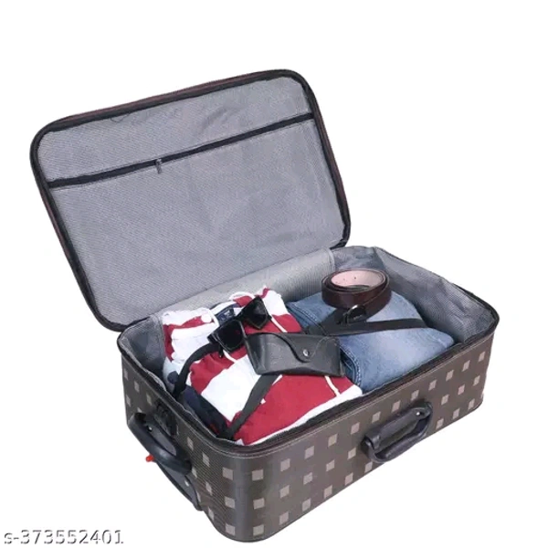 Checkout this latest Wardrobe Jewelry OrganisersProduct Name: *Sitara Bags Trolley Bag Luggage - 20" & 24" Size Set Of 2 suitcase luggage bag*Material: PlasticNo. of Compartments: More than 5Product Length: 10 cmProduct Height: 10 cmProduct Breadth: 10 cmNet Quantity (N): 2strong durable synthetic fabric, duffle trolley bag from sitara bag allows you to pack as you like. With super