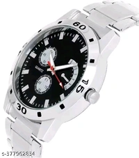 Stainless Steel Strap Analog Watch For MenName: Stainless Steel Strap Analog Watch For MenStrap Material: Stainless SteelCase: AsymmetricCase/Bezel Material: Stainless SteelClasp Type: Stainless Steel BuckleDate Display: NoDial Design: SolidDial Shape: RoundDisplay Type: AnalogDual Time: NoGps: NoLight: NoMechanism: QuartzPower Source: Battery PoweredScratch Resistant: YesShock Res
