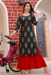 Catalog Name:*Aagam Fashionable Kurtis*Fabric: RayonSleeve Length: Three-Quarter SleevesPattern: EmbellishedCombo of: SingleSizes:XS (Bust Size: 34 in, Size Length: 41 in) S (Bust Size: 36 in, Size Length: 41 in) M (Bust Size: 38 in, Size Length: 41 in) L (Bust Size: 40 in, Size Length: 41 in) XL (Bust Size: 42 in, Size Length: 41 in) XXL (Bust Size: 44 in, Size Length: 41 in) Easy - M, XS