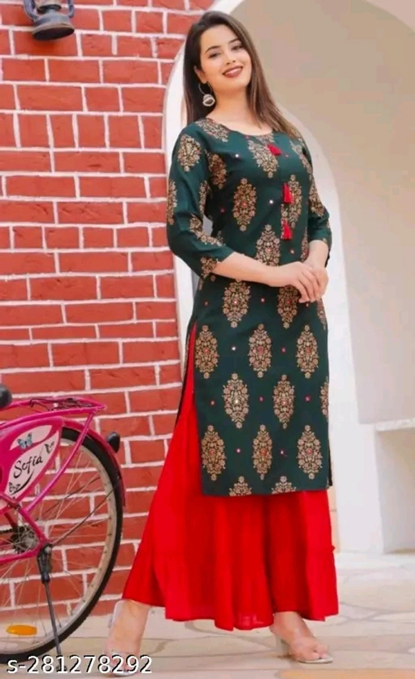 Catalog Name:*Aagam Fashionable Kurtis*Fabric: RayonSleeve Length: Three-Quarter SleevesPattern: EmbellishedCombo of: SingleSizes:XS (Bust Size: 34 in, Size Length: 41 in) S (Bust Size: 36 in, Size Length: 41 in) M (Bust Size: 38 in, Size Length: 41 in) L (Bust Size: 40 in, Size Length: 41 in) XL (Bust Size: 42 in, Size Length: 41 in) XXL (Bust Size: 44 in, Size Length: 41 in) Easy - XXL, XS