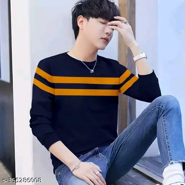 Checkout this latest TshirtsProduct Name: * Classy Elegant Men Polyester Tshirts*Fabric: PolycottonSleeve Length: Long SleevesPattern: StripedNet Quantity (N): 1Sizes:S (Chest Size: 36 in, Length Size: 27 in) M (Chest Size: 38 in, Length Size: 27.5 in) L (Chest Size: 40 in, Length Size: 28 in) XL (Chest Size: 42 in, Length Size: 29 in) Men T-shirt || Half Sleeve Tshirt for Men|| Co - S