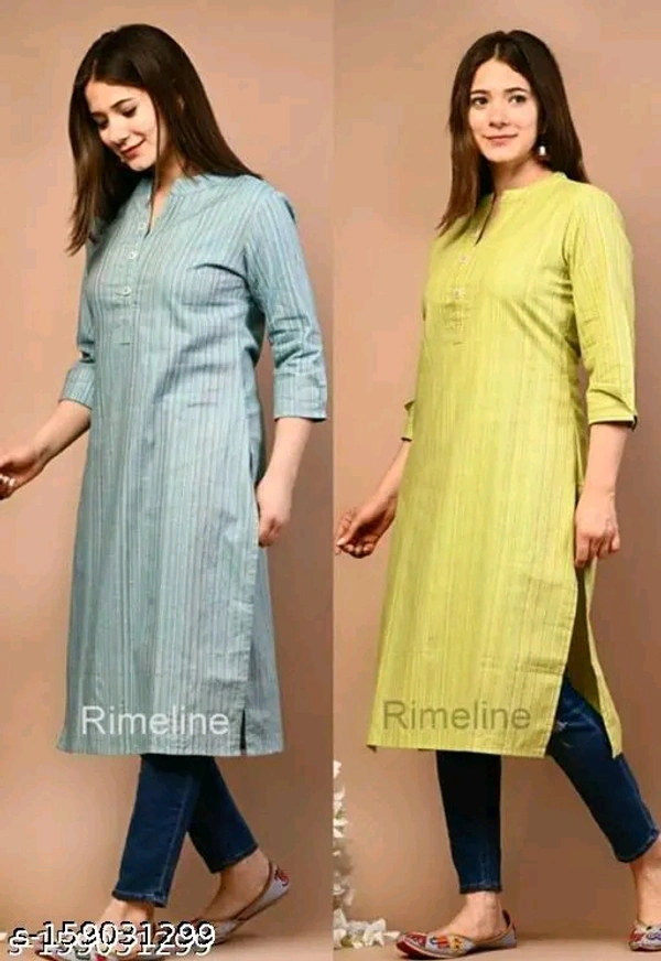 Checkout this latest KurtisProduct Name: *H KHADI COTTON KURTIE*Fabric: Khadi CottonSleeve Length: Three-Quarter SleevesPattern: PrintedCombo of: Combo of 2Sizes:S (Bust Size: 36 in, Size Length: 41 in) M (Bust Size: 38 in, Size Length: 41 in) L (Bust Size: 40 in, Size Length: 41 in) XL (Bust Size: 42 in, Size Length: 41 in) XXL (Bust Size: 44 in, Size Length: 41 in) XXXL (Bust Siz - S
