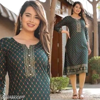 Straight KurtiName: Straight KurtiFabric: RayonSleeve Length: Three-Quarter SleevesPattern: PrintedCombo of: SingleSizes:S (Bust Size: 36 in, Size Length: 46 in) M (Bust Size: 38 in, Size Length: 46 in) L (Bust Size: 40 in, Size Length: 46 in) XL (Bust Size: 42 in, Size Length: 46 in) XXL (Bust Size: 44 in, Size Length: 46 in) XXXL (Bust Size: 46 in, Size Length: 46 in) Printed Str - L