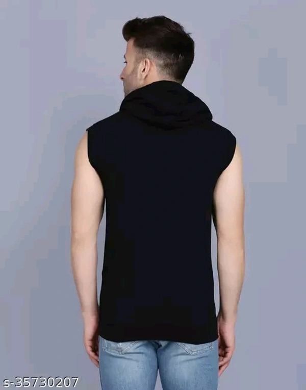 Checkout this latest SweatshirtsProduct Name: *Tees Collection Men'S Casual Hooded Sleveless Zipper Polyester Tshirt*Fabric: Cotton BlendSleeve Length: SleevelessPattern: SolidNet Quantity (N): 1Sizes:S (Chest Size: 38 in, Length Size: 26 in) M (Chest Size: 40 in, Length Size: 27 in) L (Chest Size: 42 in, Length Size: 28 in) XL (Chest Size: 44 in, Length Size: 29 in) Elevate your c - M