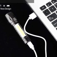 Flashlight + Desk Lamp With Gift Box Focus Zoom Torch Light With 3 Modes Adjustable For Emergency And Activities Edc 911 (Aluminum)