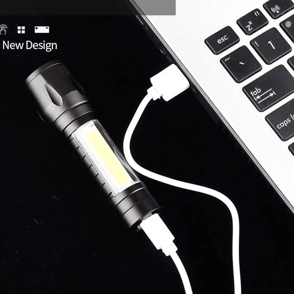 Flashlight + Desk Lamp With Gift Box Focus Zoom Torch Light With 3 Modes Adjustable For Emergency And Activities Edc 911 (Aluminum)