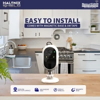 Halonix SecurCAM Totally Wireless 3MP 3K Pro HD Wi-Fi Smart Home Security Camera with Inbuilt Battery| 8X Digital Zoom| No Power Cord | No Screws/Drilling| 2 Way Audio| Colored Night Vision 2yr Full Replacement