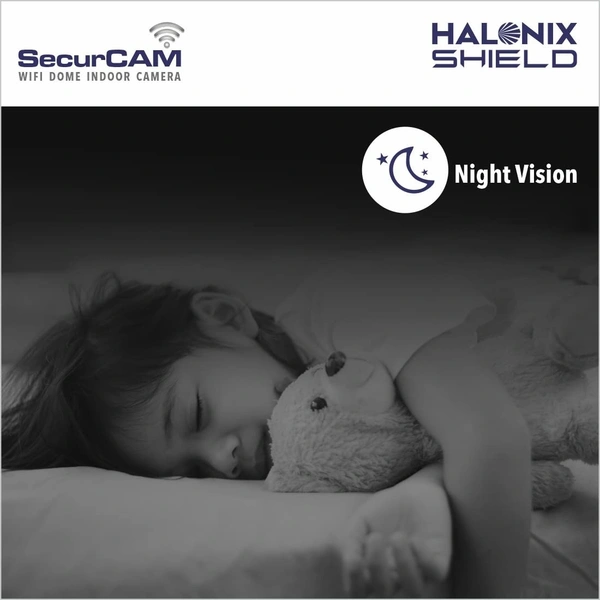 Halonix SecurCAM Wireless 3MP 3K Pro HD Wi-Fi Smart Home Security Dome Camera| 8X Digital Zoom| 2-Way Audio| Night Vision| Motion Detection| Cloud Storage| SD Card Slot| Live View | Alarm Schedule