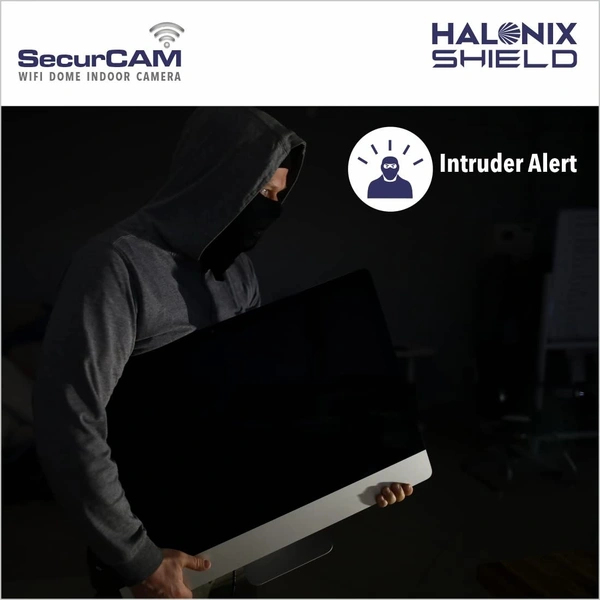Halonix SecurCAM Wireless 3MP 3K Pro HD Wi-Fi Smart Home Security Dome Camera| 8X Digital Zoom| 2-Way Audio| Night Vision| Motion Detection| Cloud Storage| SD Card Slot| Live View | Alarm Schedule
