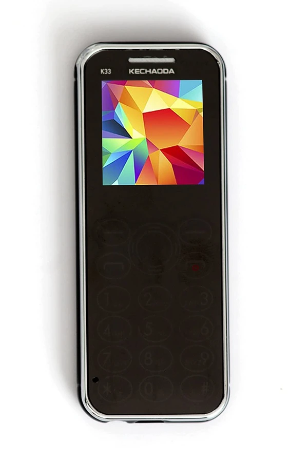 Kechaoda K33 Slim and Dual Sim GSM Mobile Phone with External Memory Slot 1.44 Inch Display Rear VGA Camera with Flash Light Bluetooth - Black