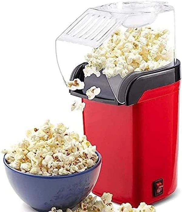 Hot Air Popcorn Maker - Compact Tabletop Corn Kernel Air Popper with 3 Containers , Measuring Cup and Top Lid, 2 Minutes Fast Electric Popcorn Poppers, No Oil Needed Perfect Healthy Snack - Red