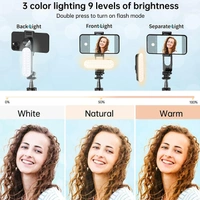 Selfie Stick Tripod with Fill Removable Light, 360 Degree Rotation, 44 inch Extendable Selfie Stick with Detachable Wireless Remote for Youtubers Live Video, Vlogging for with All Smartphones