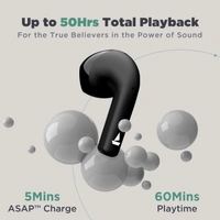 boAt Airdopes Atom 81 True Wireless Earbuds with Upto 50H Playtime, Quad Mics ENx™ Tech, 13MM Drivers,Super Low Latency(50ms), ASAP™ Charge, BT v5.3 - Black
