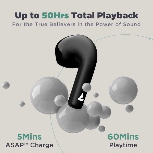 boAt Airdopes Atom 81 True Wireless Earbuds with Upto 50H Playtime, Quad Mics ENx™ Tech, 13MM Drivers,Super Low Latency(50ms), ASAP™ Charge, BT v5.3 - Black