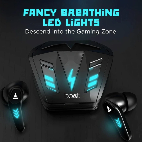 boAt Airdopes 190 True Wireless in Ear Earbuds with Beast Mode(50ms) for Gaming, 40H Playtime, Breathing LEDs, Signature Sound, Quad Mics Enx Tech, ASAP Charge & BT v5.3 - Black