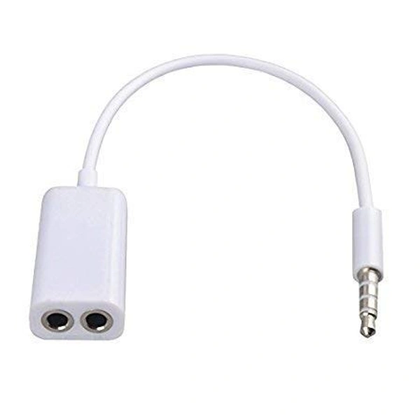  Earphone Spliter 3.5Mm Stereo Audio Male To 2 X 3.5Mm Female Earphone Splitter Cable Adapter,dual earphones connector,3.5 mm dual cable,couple earphone connector (Audio Splitters) Pack of 2