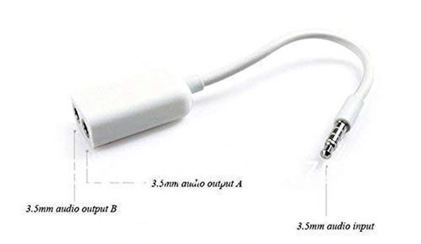  Earphone Spliter 3.5Mm Stereo Audio Male To 2 X 3.5Mm Female Earphone Splitter Cable Adapter,dual earphones connector,3.5 mm dual cable,couple earphone connector (Audio Splitters) Pack of 2