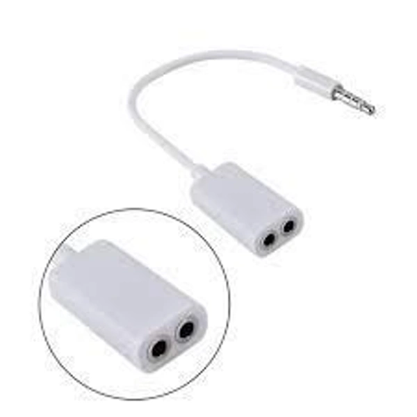  Earphone Spliter 3.5Mm Stereo Audio Male To 2 X 3.5Mm Female Earphone Splitter Cable Adapter,dual earphones connector,3.5 mm dual cable,couple earphone connector (Audio Splitters) Pack of 2