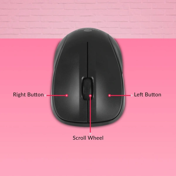 Zebronics Zeb-Companion 107 USB Wireless Keyboard and Mouse Set with Nano Receiver (Black)