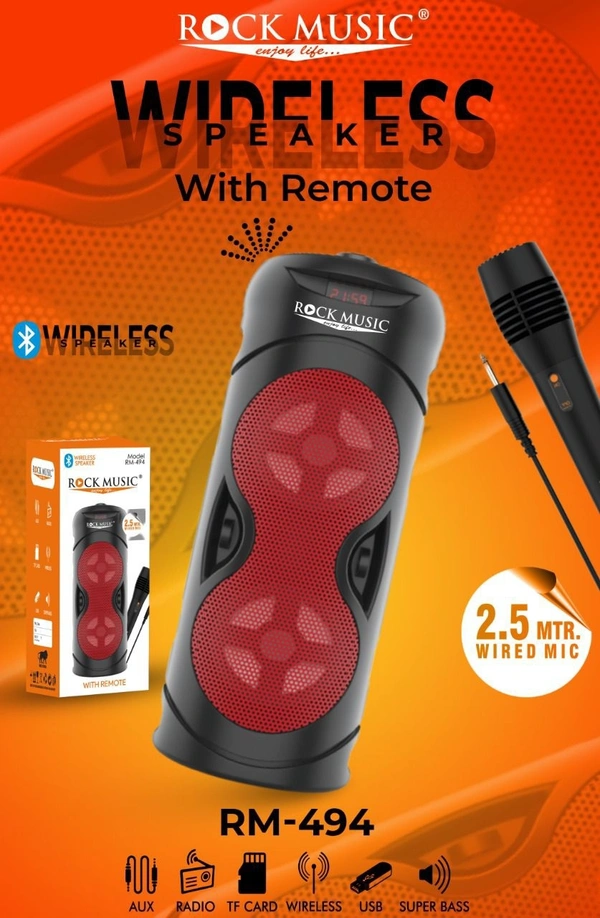 Bt Speaker With Mic - Black