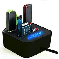 All in One 3 USB Ports and All in One Card Reader, USB 2.0, for Pen Drives/Cameras/Mobiles/Pc/Laptop/Notebook/Tablet, Docking Station, Ms/Ms Pro/Sd/Micro Sd Support