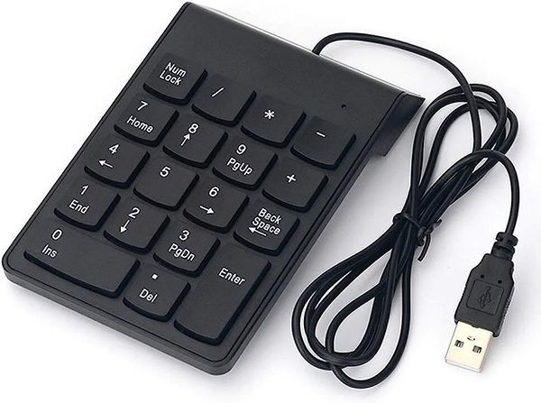 USB 2.0 Wired Numeric Keypad Slim Mini Number Pad Digital Keyboard 18 Keys Numpad for iMac/Mac Pro/MacBook/MacBook Air/Pro Laptop PC Notebook Desktop.