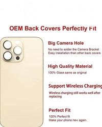 iPhone Replacement Part for Rear(Back) Glass Panel Compatible with (iPhone 14 Pro) 6 Month Warranty  - Gold