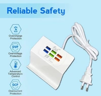 6 USB High Speed Socket Stand Charger 3.1a | for Mobile Charger, USB Charging Station for Multiple Devices Smart Phone Tablet Smart Watch 6 Port iPhone & Android Compatibility|White