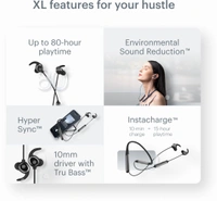 Noise Flair XL XL Bluetooth Wireless Neckband Earphones with Mic 1 Yr Warranty  - Black