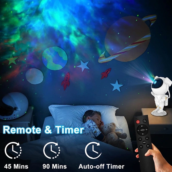 Astronaut Galaxy Light Projector, Space Buddy Projector Night Light for Bedroom with Remote Control and Timer, Astro Alan Star Ceiling Projector for Kids Adults