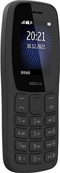 Nokia 105-SS Black Refurbished - Superb Condition, Like New - Red