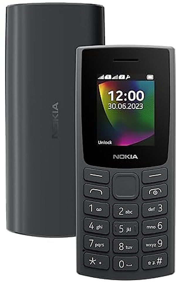 Nokia 105 Refurbished (Dual Sim 1000 mAh Battery, 1.8 Inch Display Black (Model 2023)
