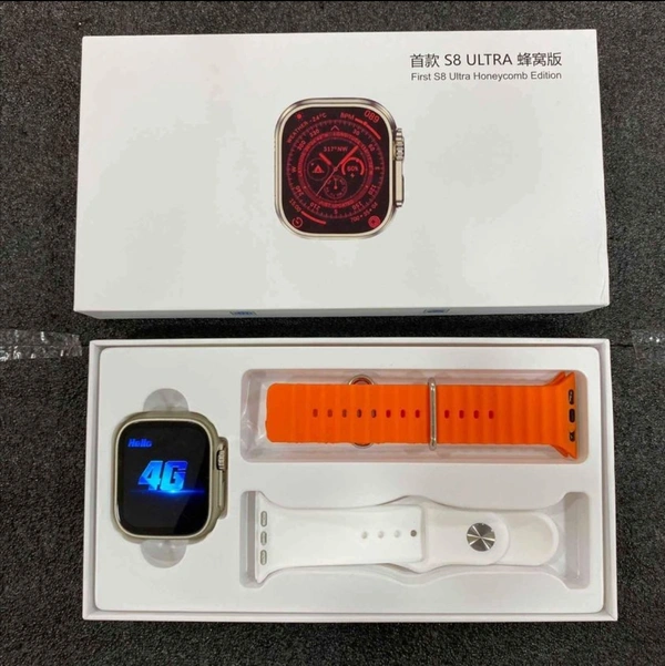 Ultra Smartwatch - 4G Simcard Supported Android Smartwatch - Black
