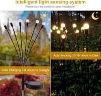Solar Lights Outdoor Garden,IP65 Waterproof Solar Firefly Lights,Solar Garden Lights for Pathway,Garden landcsape Ornaments,Super Bright Warm White Lights(2 Pack)