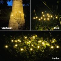 Solar Lights Outdoor Garden,IP65 Waterproof Solar Firefly Lights,Solar Garden Lights for Pathway,Garden landcsape Ornaments,Super Bright Warm White Lights(2 Pack)