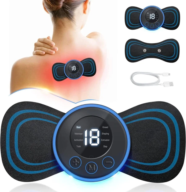 Mini-Neck-Massager-Portable-Massager-Reusable-EMS-Bioelectric-Acupoints-Massager-Mat-Microcurrent-Cervical-Spine-Massager-for-Pain-Relief - Black