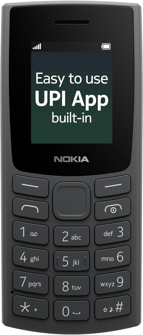 Nokia All-New 105 Dual Sim Keypad Phone with Built-in UPI Payments, Long-Lasting Battery, Wireless FM Radio - Black